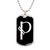 Initial P v001-23 - Luxury Dog Tag Necklace