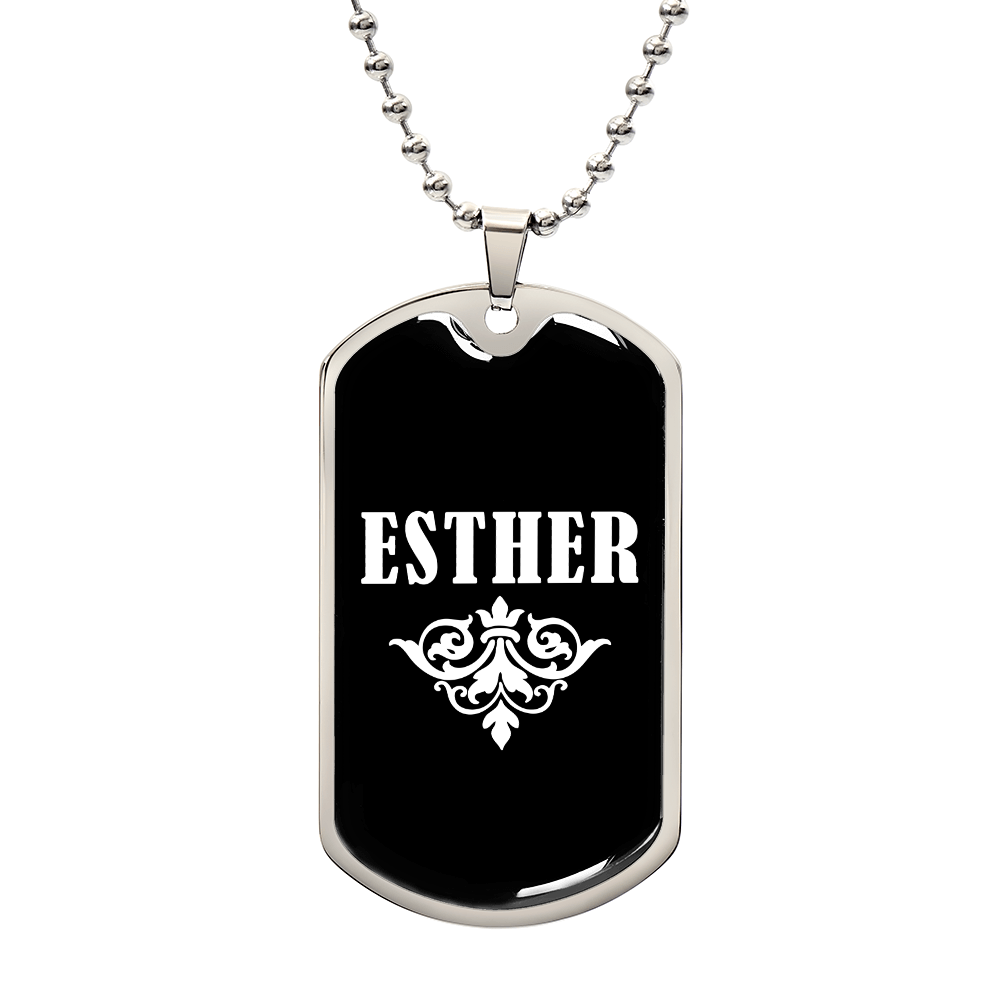 Esther v03a - Luxury Dog Tag Necklace
