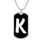 Initial K v3b - Luxury Dog Tag Necklace