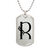 Initial R v001-21 - Luxury Dog Tag Necklace