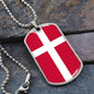 Danish Flag - Luxury Dog Tag Necklace