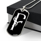 Initial F v001-23 - Luxury Dog Tag Necklace