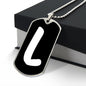 Initial L v3b - Luxury Dog Tag Necklace