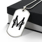 Initial M v001-24 - Luxury Dog Tag Necklace