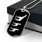 Mama Giraffe With 2 Calves v3 - Luxury Dog Tag Necklace
