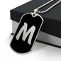 Initial M v2b - Luxury Dog Tag Necklace