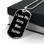 Love My Kerry Blue Terrier v6 - Luxury Dog Tag Necklace