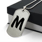 Initial M v1b - Luxury Dog Tag Necklace