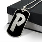 Initial P v2b - Luxury Dog Tag Necklace