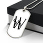 Initial W v001-24 - Luxury Dog Tag Necklace