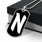 Initial N v3b - Luxury Dog Tag Necklace