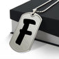 Initial F v1b - Luxury Dog Tag Necklace