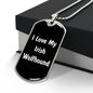 Love My Irish Wolfhound v6 - Luxury Dog Tag Necklace