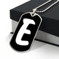 Initial E v3b - Luxury Dog Tag Necklace