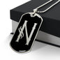 Initial N v001-22 - Luxury Dog Tag Necklace