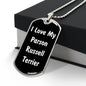 Love My Parson Russell Terrier v6 - Luxury Dog Tag Necklace