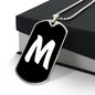 Initial M v3b - Luxury Dog Tag Necklace