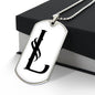 Initial L v001-24 - Luxury Dog Tag Necklace