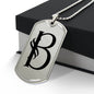 Initial B v001-21 - Luxury Dog Tag Necklace