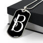 Initial B v001-23 - Luxury Dog Tag Necklace