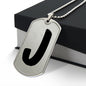 Initial J v1b - Luxury Dog Tag Necklace