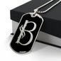 Initial B v001-22 - Luxury Dog Tag Necklace
