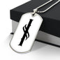 Initial I v001-24 - Luxury Dog Tag Necklace