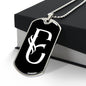 Initial E v001-23 - Luxury Dog Tag Necklace