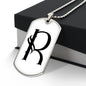 Initial R v001-24 - Luxury Dog Tag Necklace