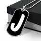 Initial J v3b - Luxury Dog Tag Necklace