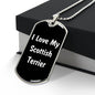 Love My Scottish Terrier v6 - Luxury Dog Tag Necklace