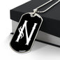 Initial N v001-23 - Luxury Dog Tag Necklace