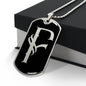 Initial F v001-22 - Luxury Dog Tag Necklace
