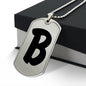 Initial B v1b - Luxury Dog Tag Necklace