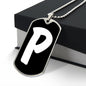 Initial P v3b - Luxury Dog Tag Necklace