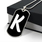 Initial K v3b - Luxury Dog Tag Necklace