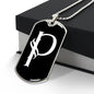 Initial P v001-23 - Luxury Dog Tag Necklace