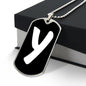 Initial Y v3b - Luxury Dog Tag Necklace