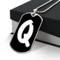 Initial Q v3b - Luxury Dog Tag Necklace