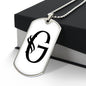 Initial G v001-24 - Luxury Dog Tag Necklace