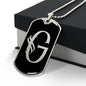 Initial G v001-22 - Luxury Dog Tag Necklace