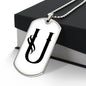 Initial U v001-24 - Luxury Dog Tag Necklace