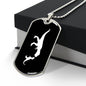 Mama Dinosaur With 1 Hatchling v3 - Luxury Dog Tag Necklace