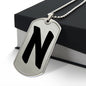 Initial N v1b - Luxury Dog Tag Necklace