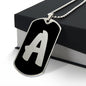 Initial A v2b - Luxury Dog Tag Necklace
