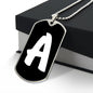 Initial A v3b - Luxury Dog Tag Necklace