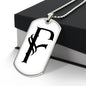 Initial F v001-24 - Luxury Dog Tag Necklace