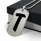 Initial T v1b - Luxury Dog Tag Necklace
