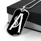 Initial A v001-23 - Luxury Dog Tag Necklace