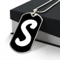 Initial S v3b - Luxury Dog Tag Necklace